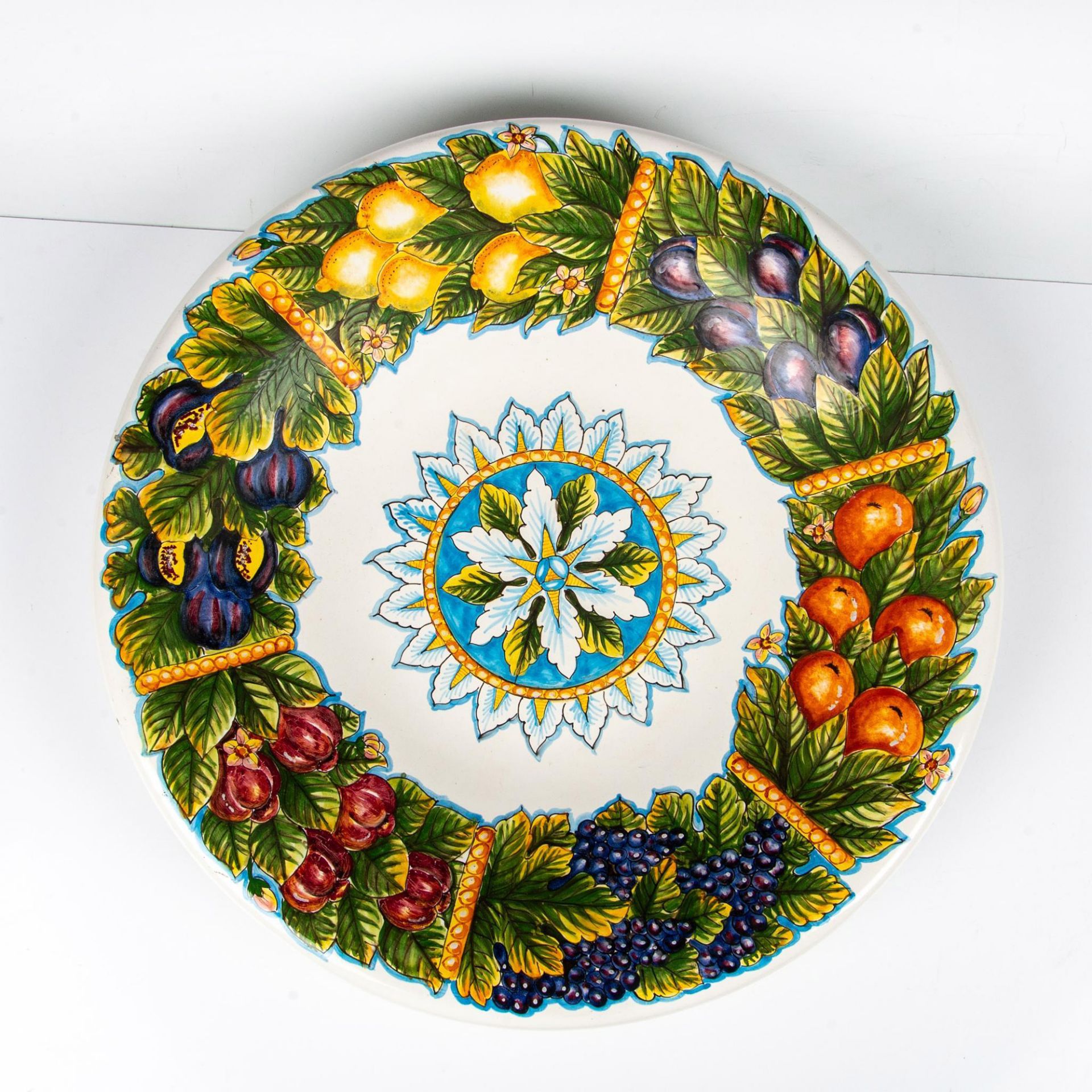 Vietri Italy Ceramic Charger with Fruit - Image 2 of 4