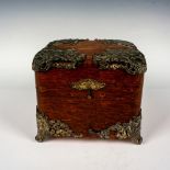 Antique Metal and Wood Collar Box with Collars