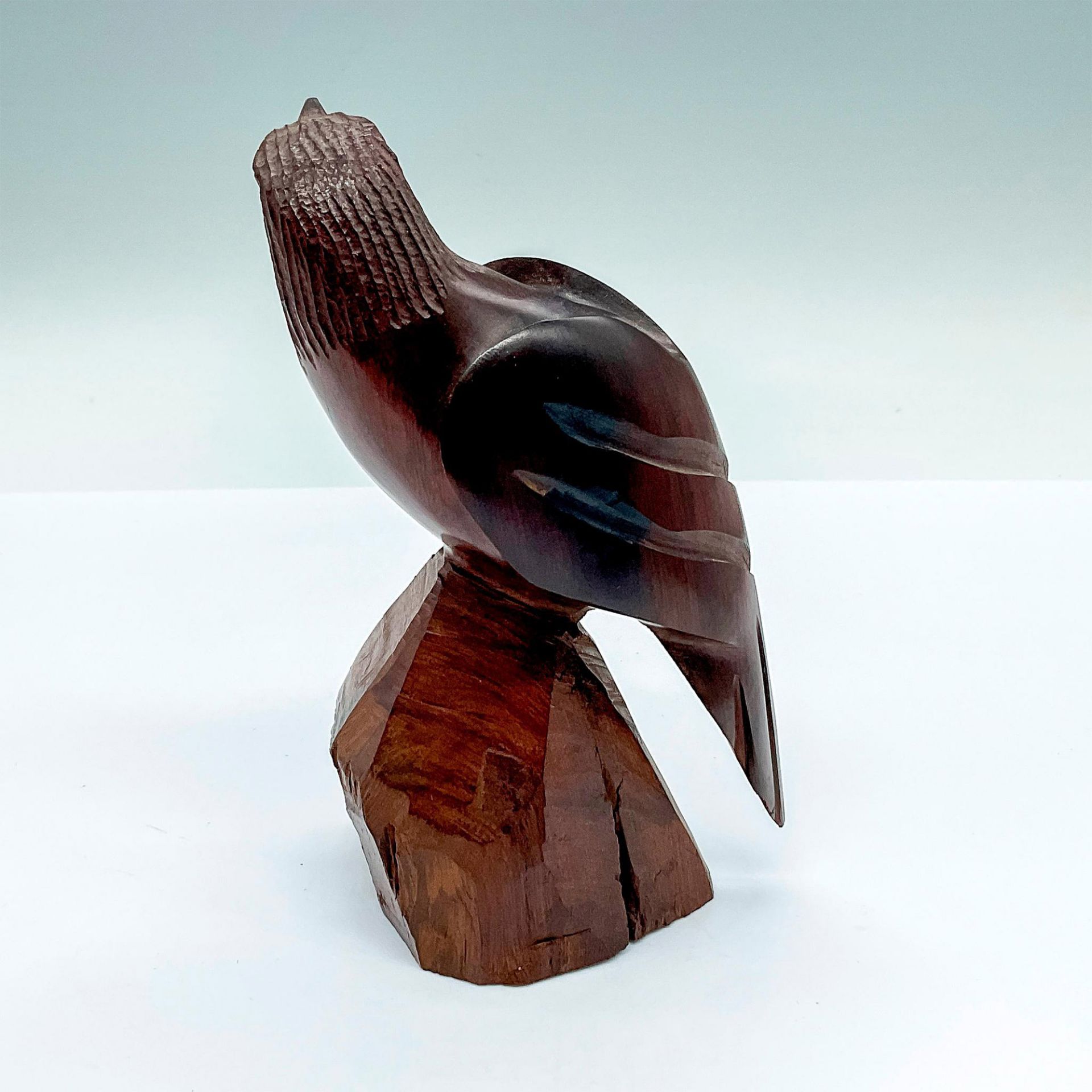Vintage Hand Carved Wooden Bird Figurine - Bild 2 aus 3