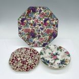 3pc Vintage Floral Plate Grouping, Crown Ducal & Lord Nelson