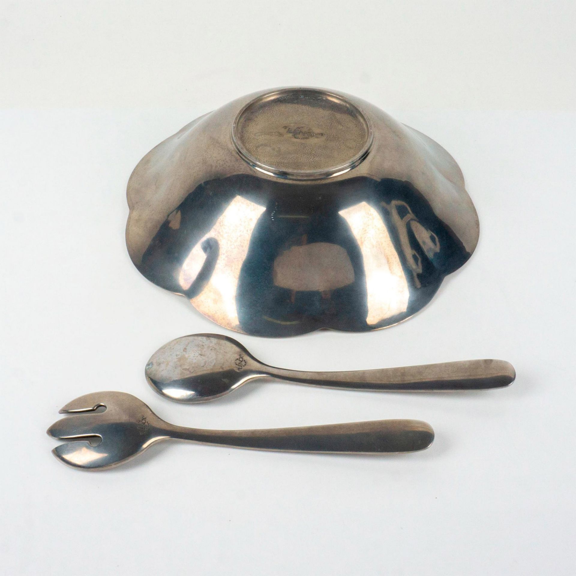 Lenox Salad Bowl With Serving Fork and Spoon - Image 3 of 4