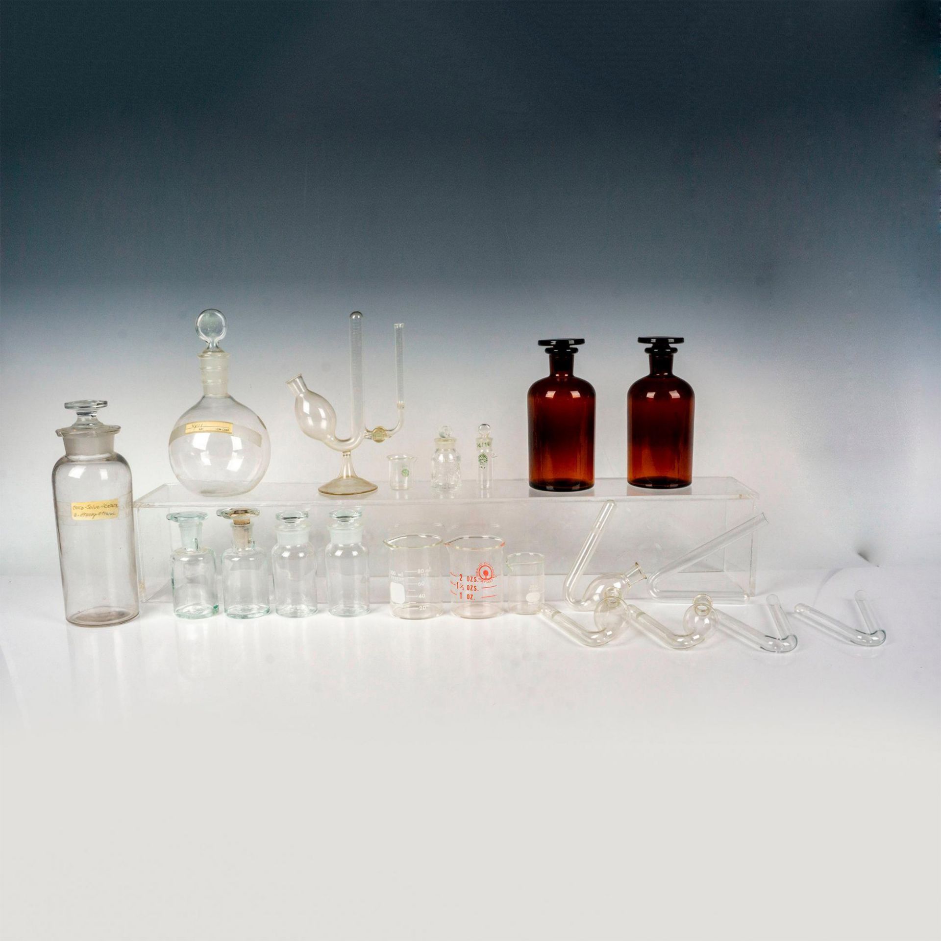 21pc Vintage Laboratory Glassware Bottles and Tubes