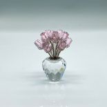 Swarovski Crystal Figurine, Pink Roses with Rhodium Stems