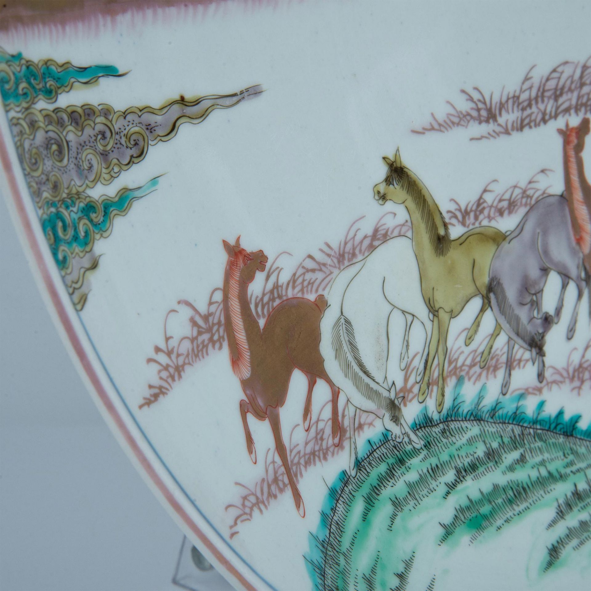 Japanese Imari Porcelain Charger, Horses - Image 4 of 6