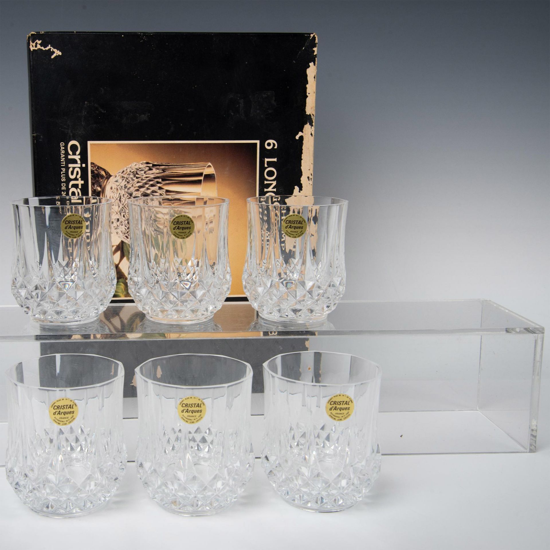 6pc Longchamp Crystal Rocks Glasses - Image 2 of 4