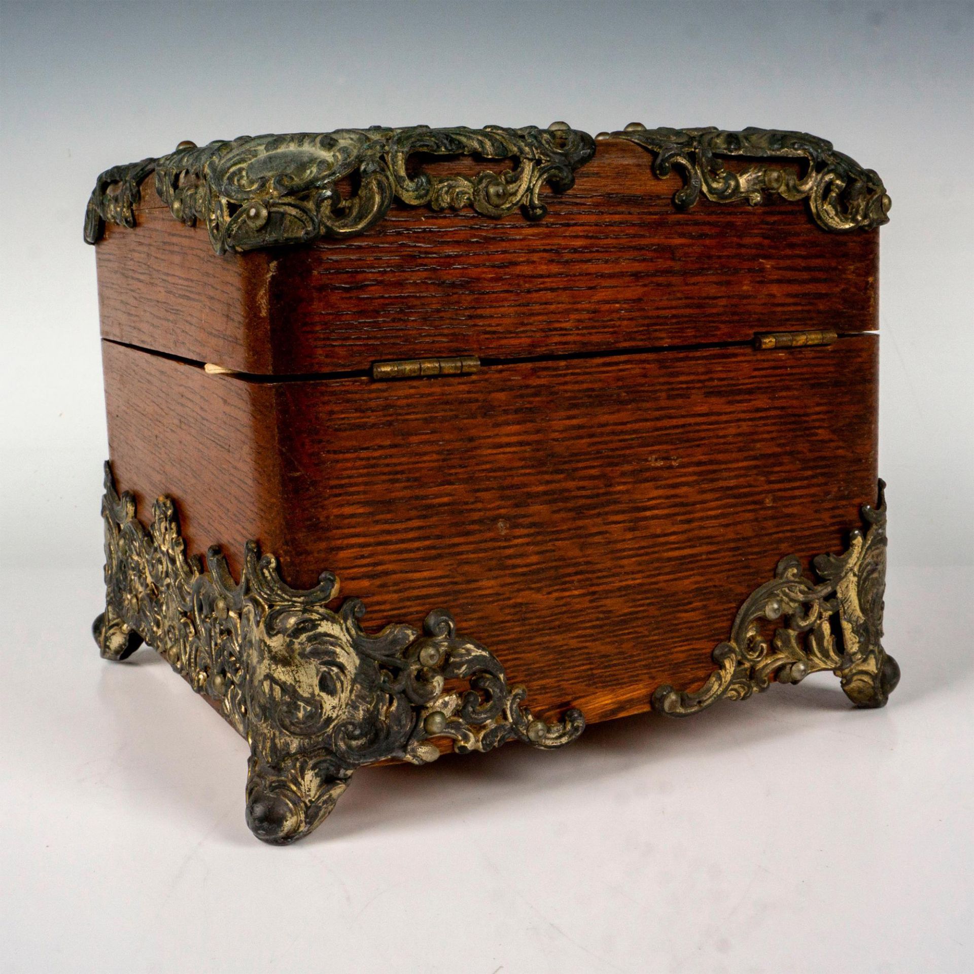 Antique Metal and Wood Collar Box with Collars - Bild 3 aus 4