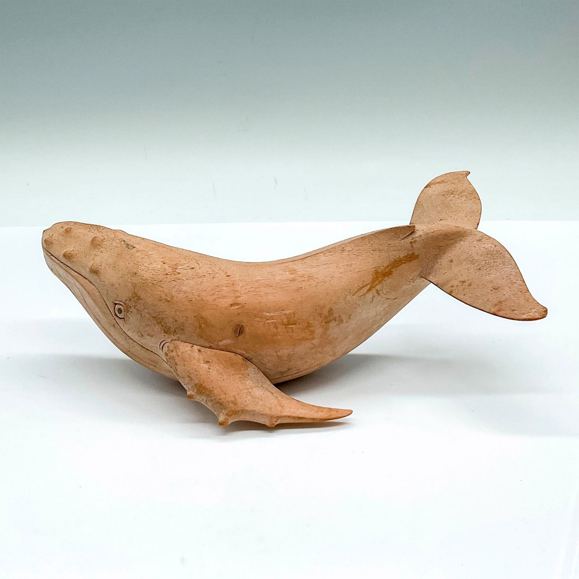 Vintage Hand Carved Wooden Whale Figurine - Image 2 of 3