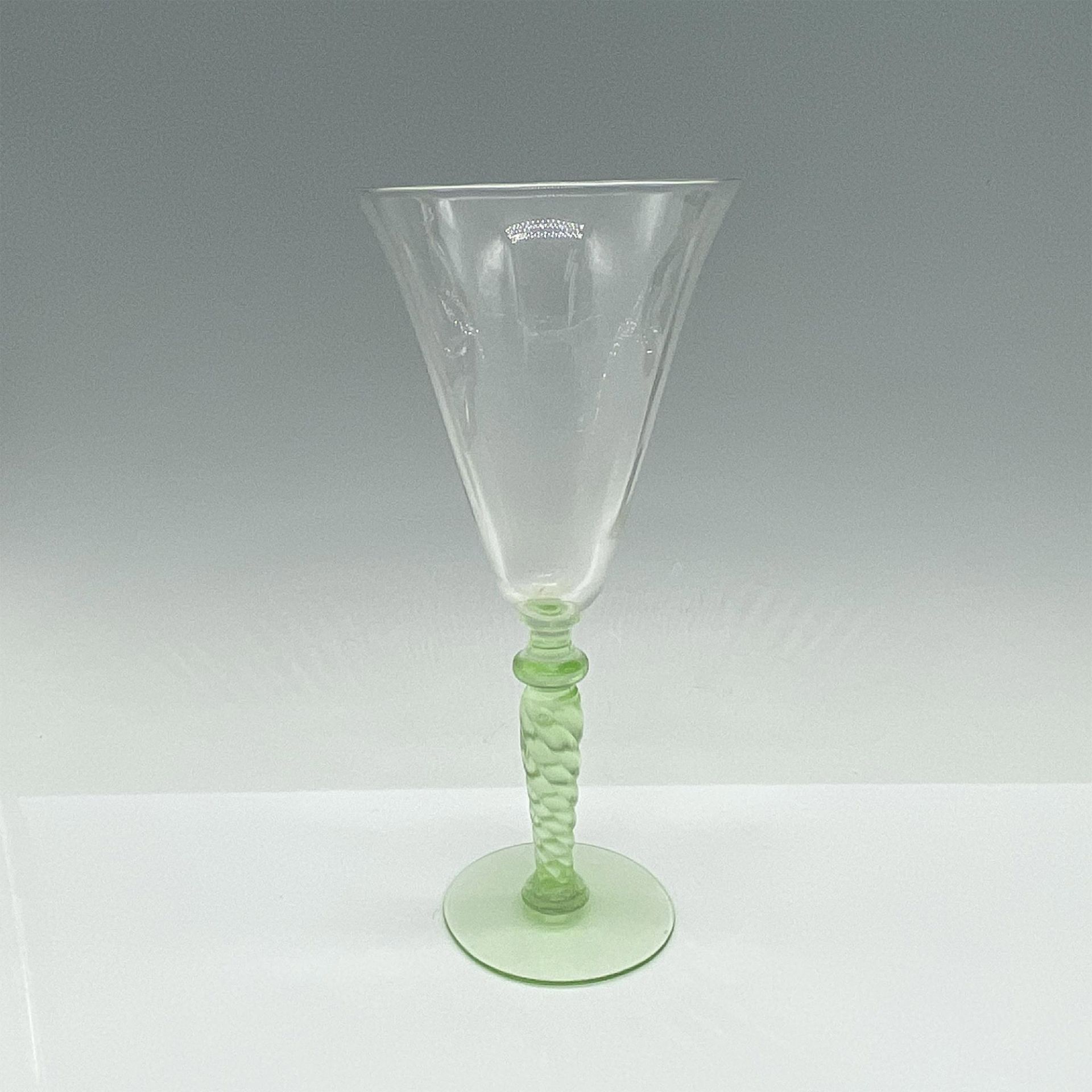 Uranium Glass Wine Glass - Image 2 of 3