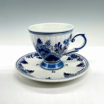 2pc Hand-Painted Delftsblauw Teacup and Saucer