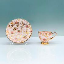 Tuscan Pink Floral Bone China Teacup and Saucer Set