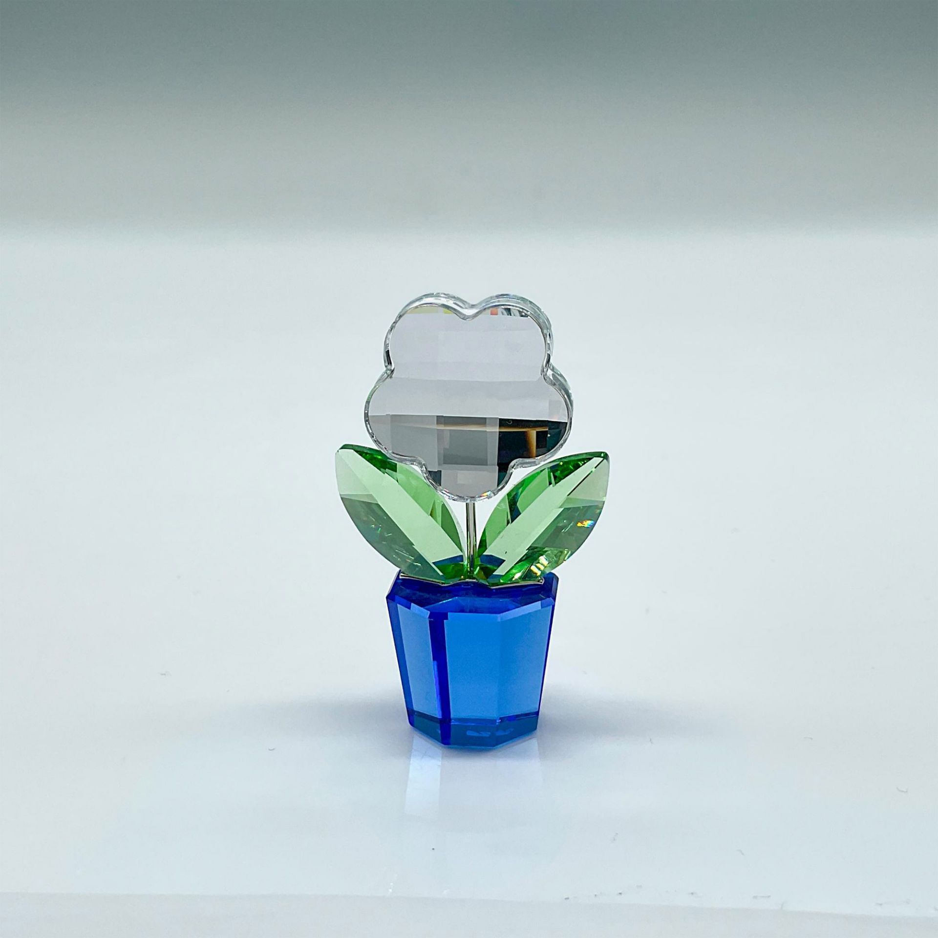 Swarovski Crystal Figurine, Clear Flower in Blue Pot - Bild 2 aus 4