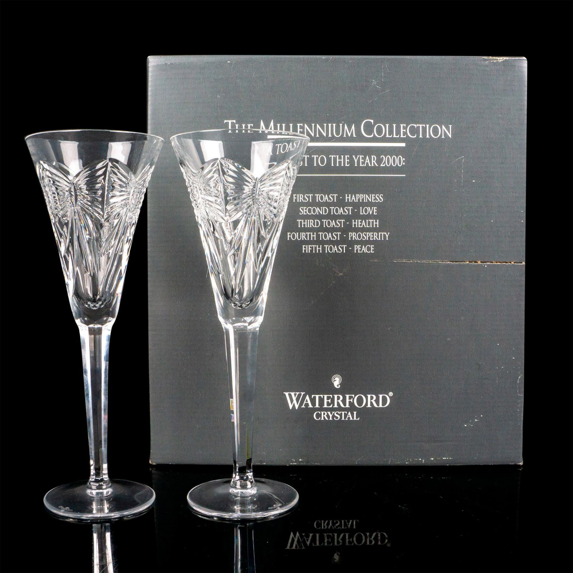 Pair of Waterford Crystal Toasting Flutes, Love - Image 4 of 4