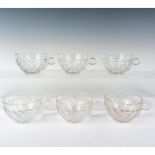 6pc Vintage Indiana Glass Punch Cup, Pretzel Pattern