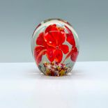 Floral Art Glass Paperweight