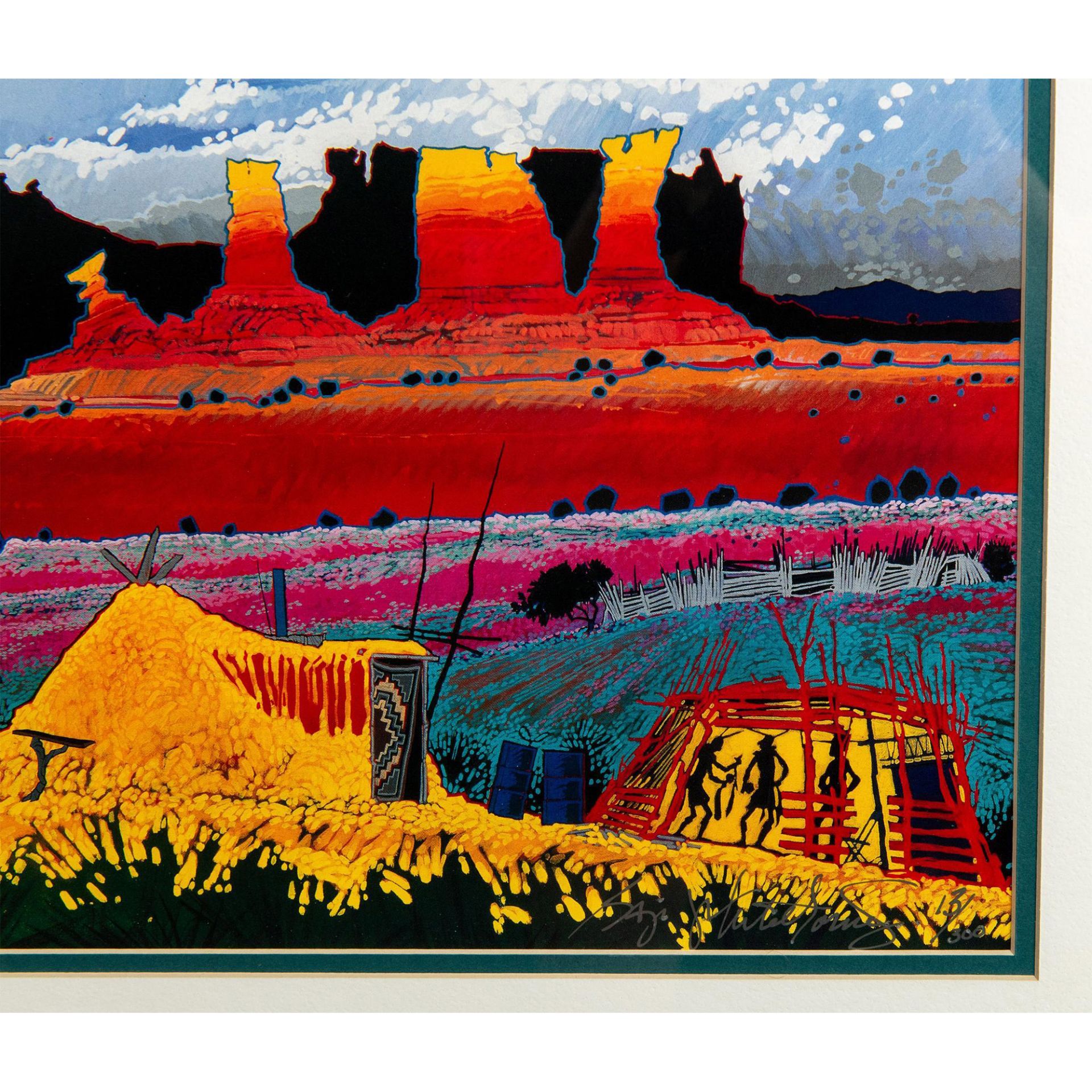 Baje Whitethorne, Navajo Color Lithograph on Paper, Signed - Bild 3 aus 5