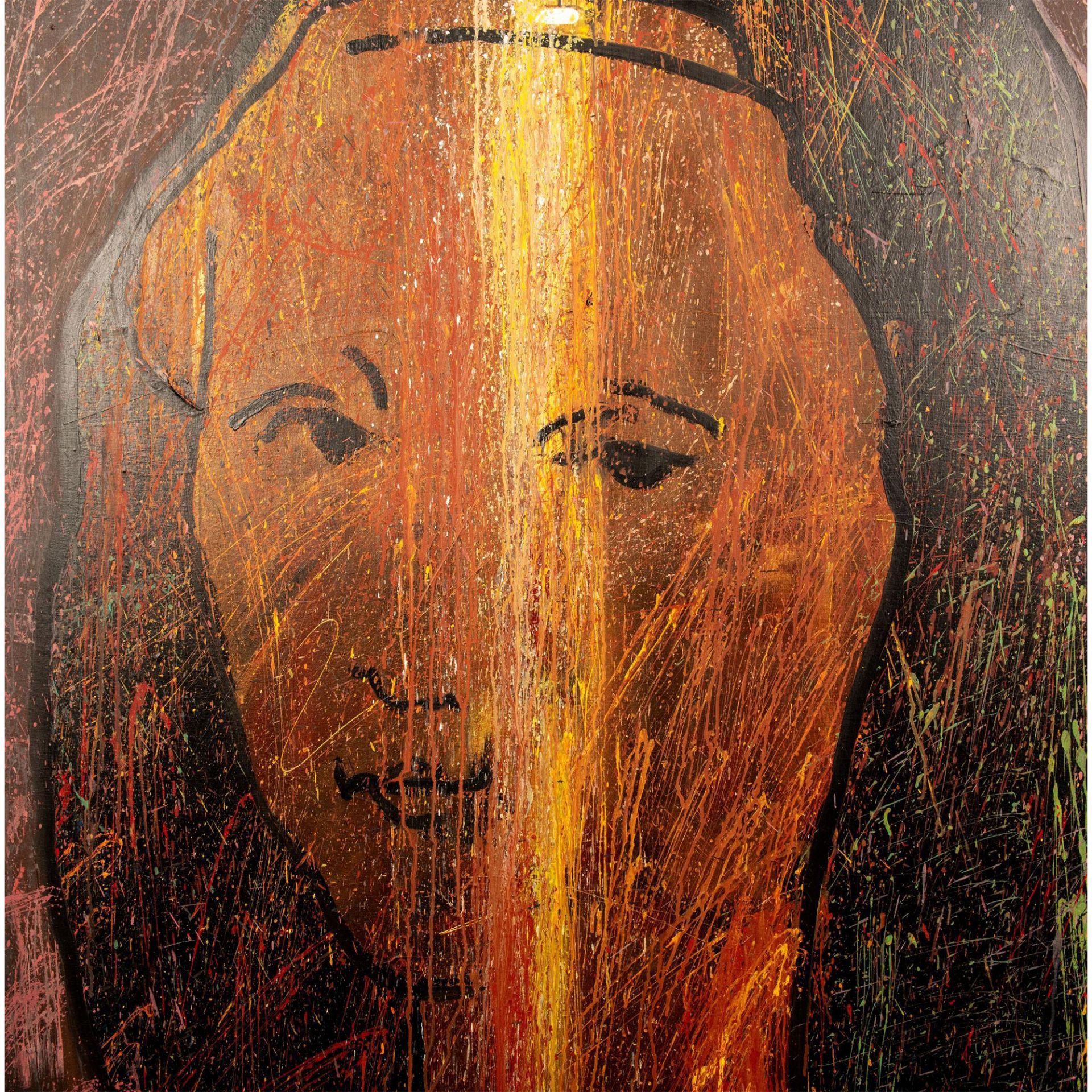 Raul Teppa (Argentinian, 1947-2016), Original Oil on Canvas, Pop Mona Lisa, Signed - Bild 4 aus 5