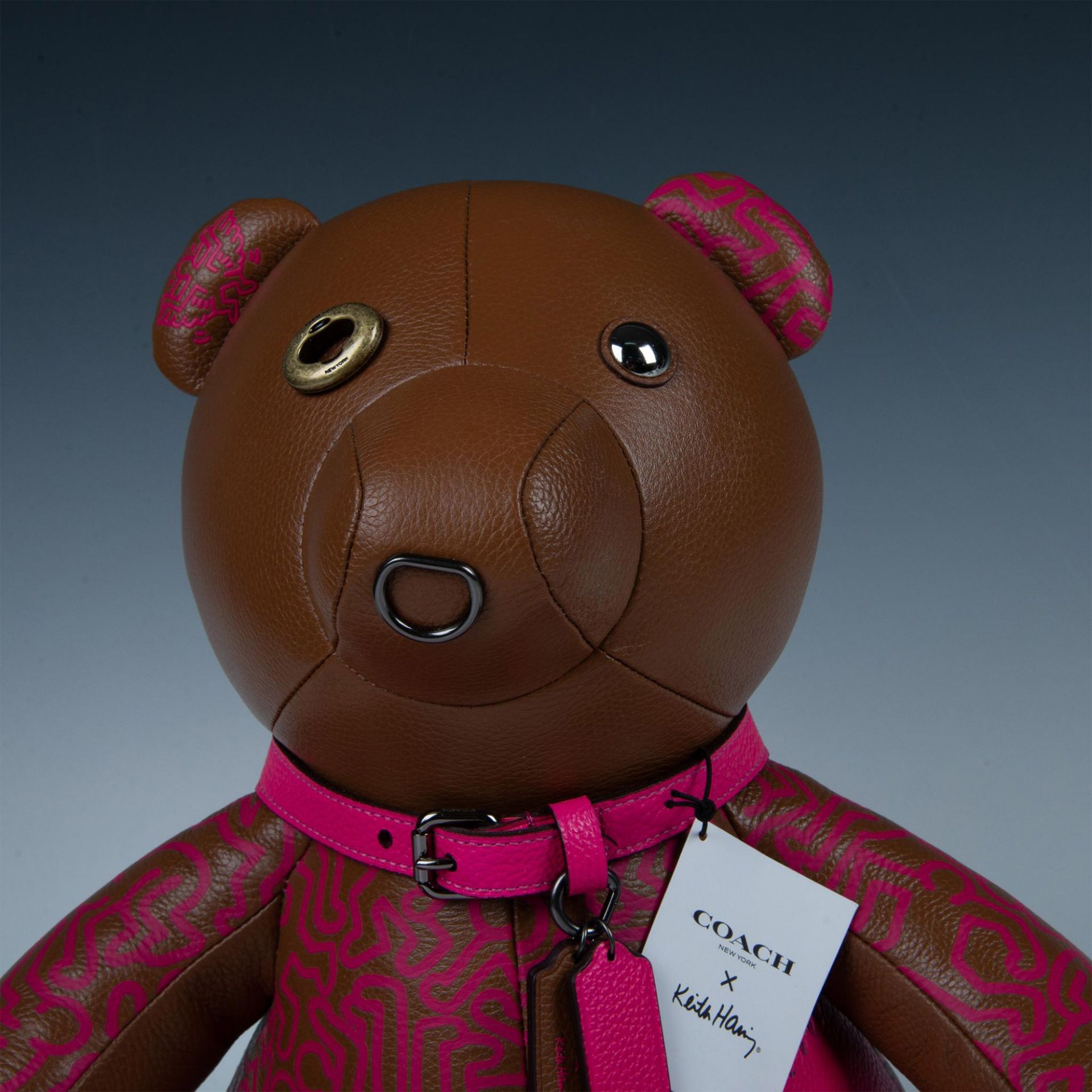 Coach Keith Haring Collaboration Plush Leather Teddy Bear - Image 2 of 7