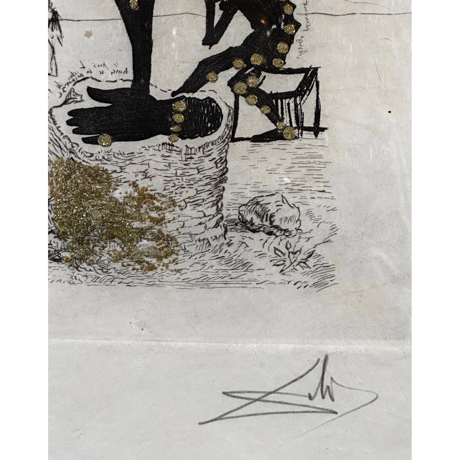 Salvador Dali (Spanish, 1904-1989) Etching plus gold flakes Les Amours Jaunes Flower of Art, signed - Bild 4 aus 5