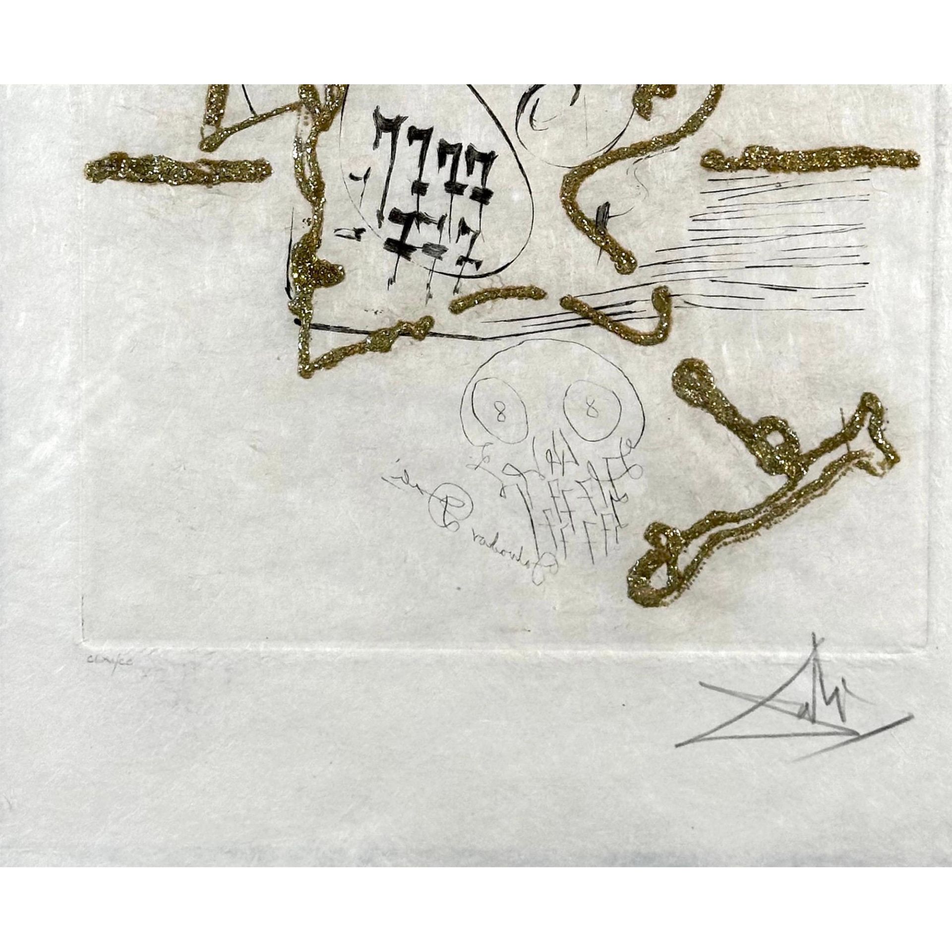 Salvador Dali (Spanish, 1904-1989) Etching plus gold flakes Les Amours Jaunes Decline, signed - Bild 5 aus 5