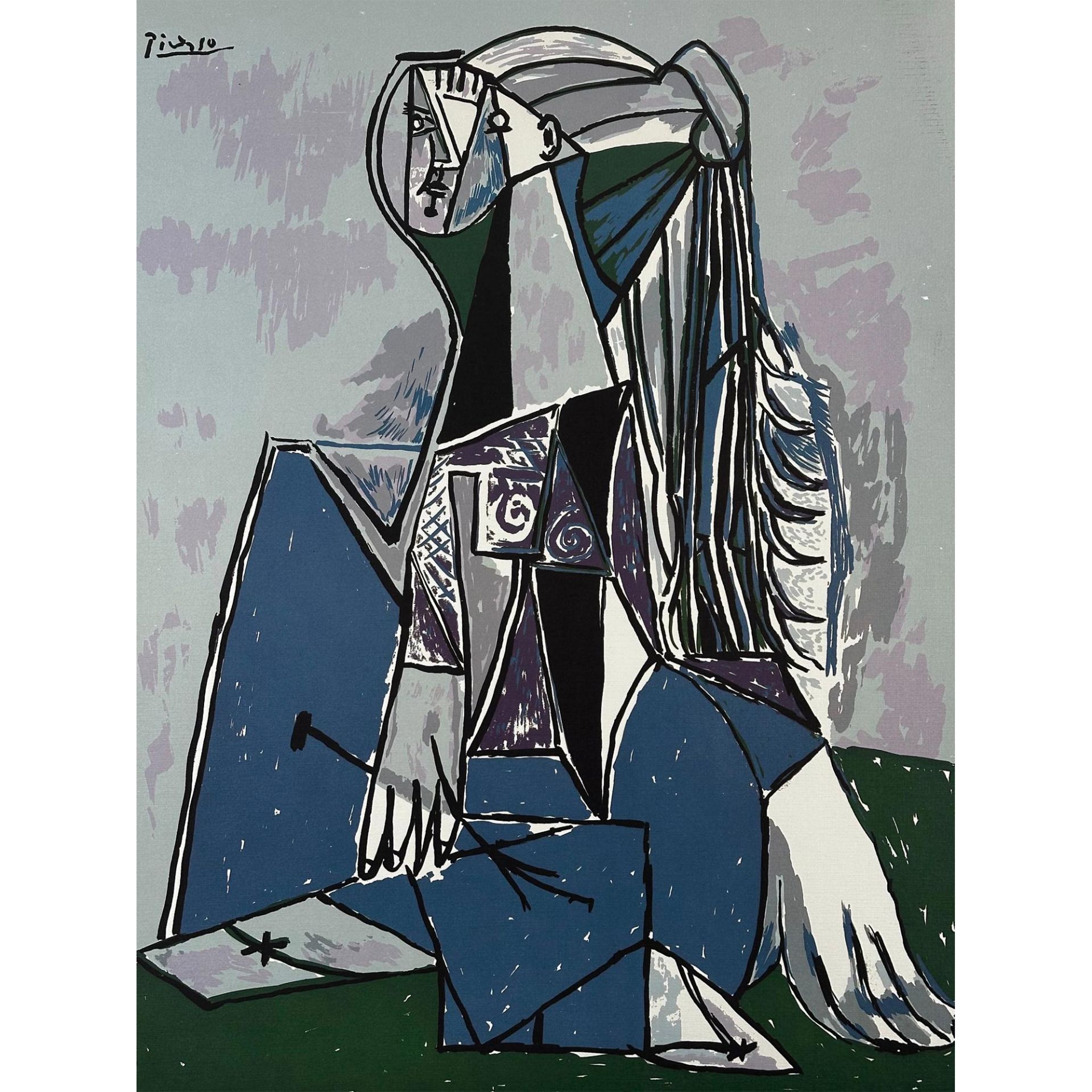 Pablo Picasso (Spanish, 1881-1973) Recreation in a limited edition Lithograph, Untitled, Facsimile S - Image 2 of 4