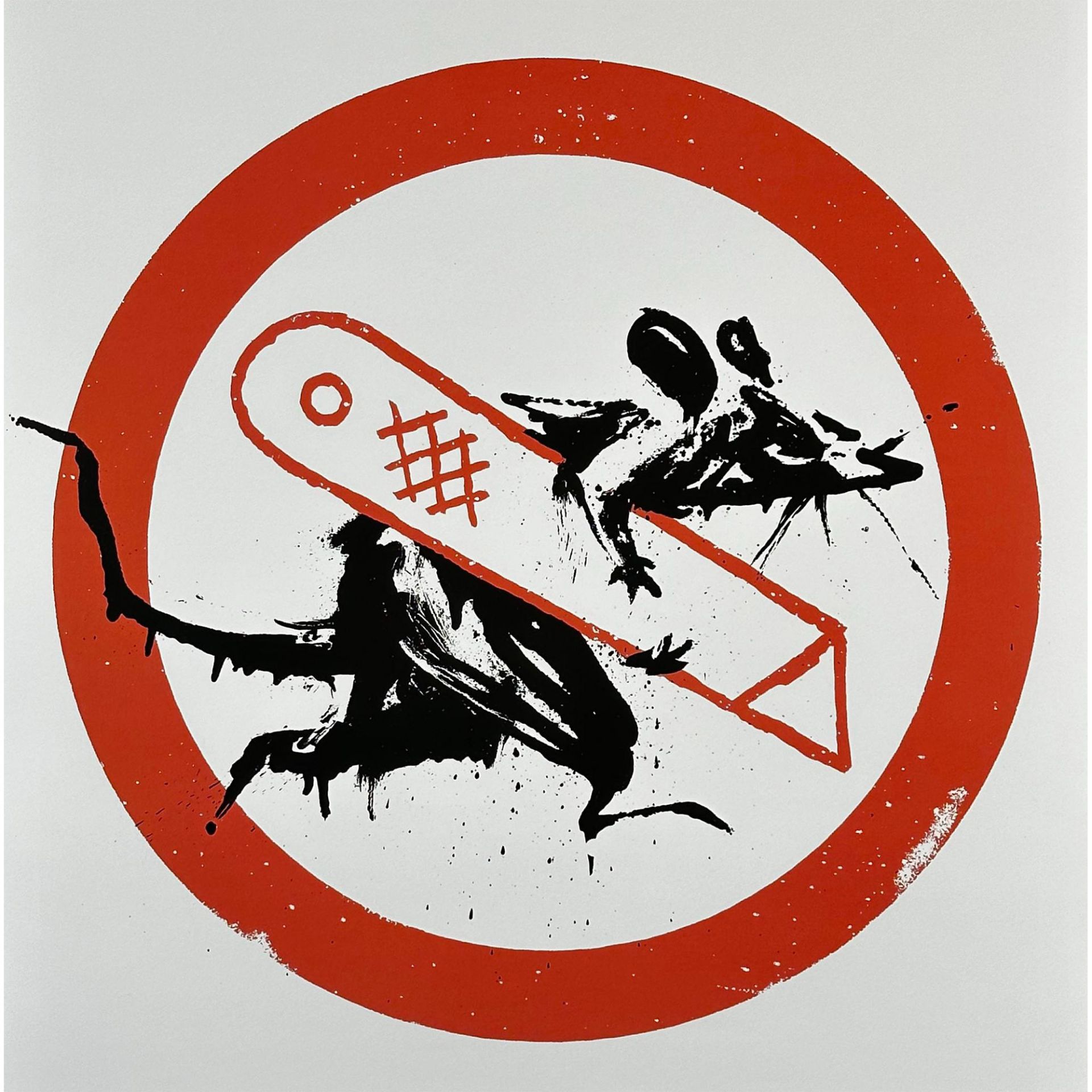 Banksy (England b. 1974) Offset Lithograph Cut and Run Rat - Image 2 of 2