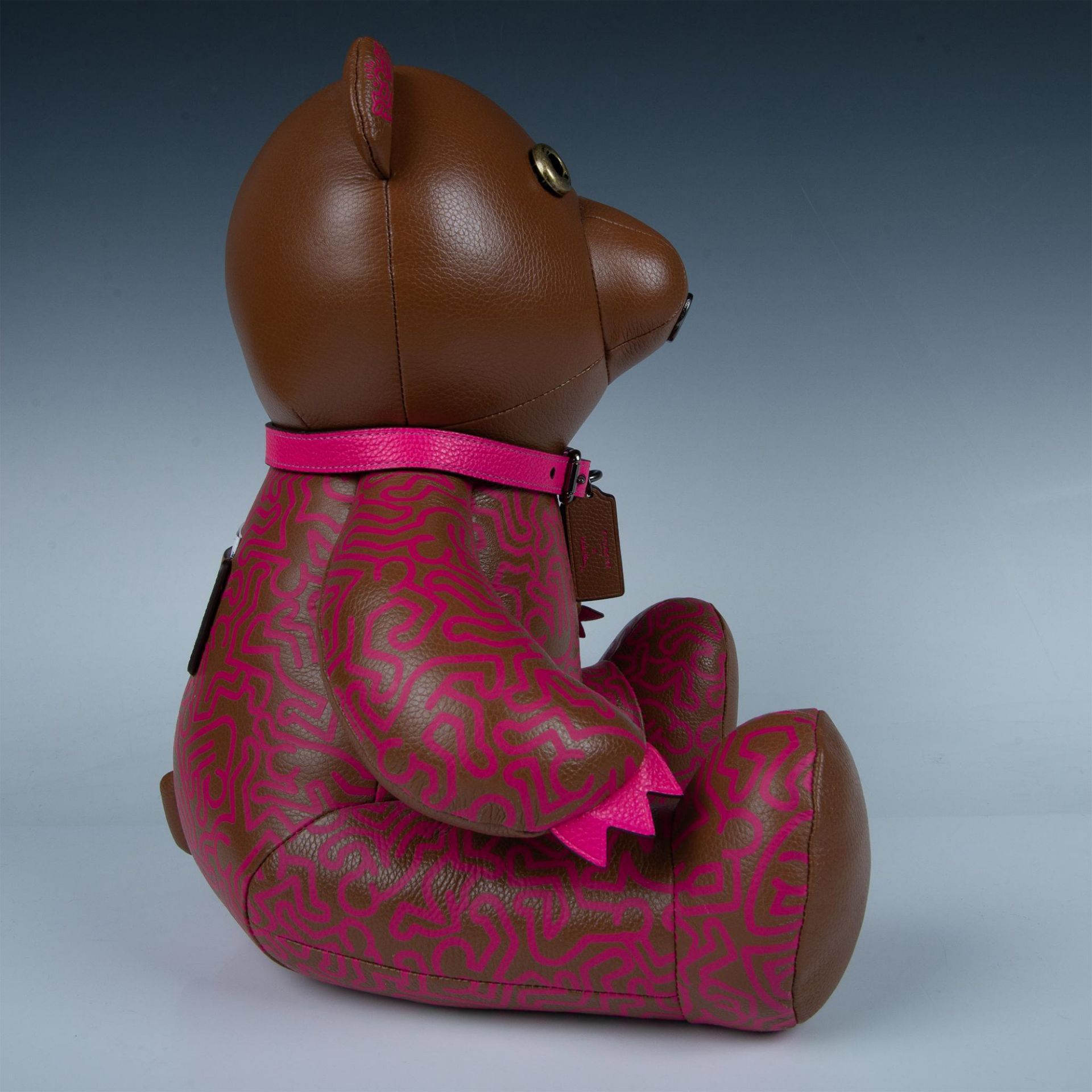 Coach Keith Haring Collaboration Plush Leather Teddy Bear - Image 6 of 7