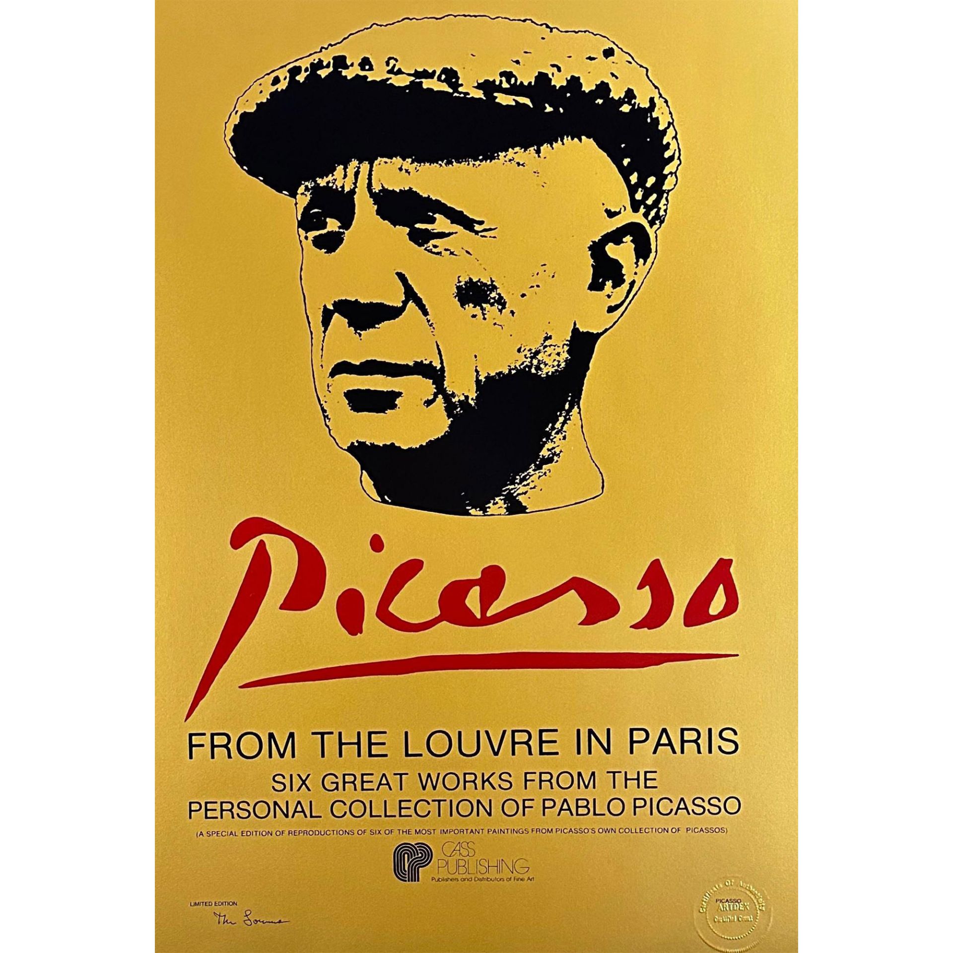 Pablo Picasso (Spanish, 1881-1973) Poster, From The Louvre in Paris Gold, Not Signed - Image 2 of 2