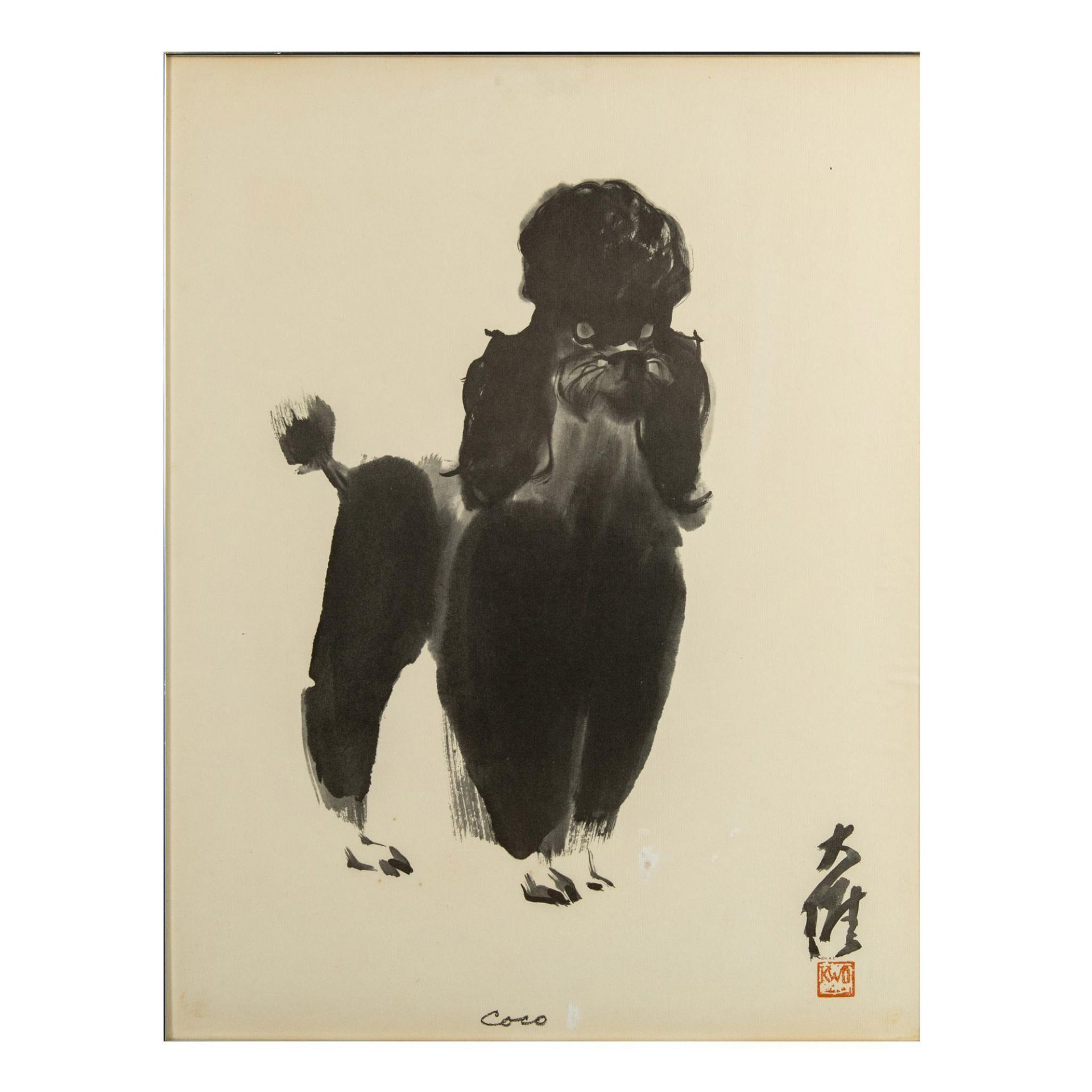 David Kwok, Monochrome Poster on Board, Coco The Poodle - Bild 2 aus 5