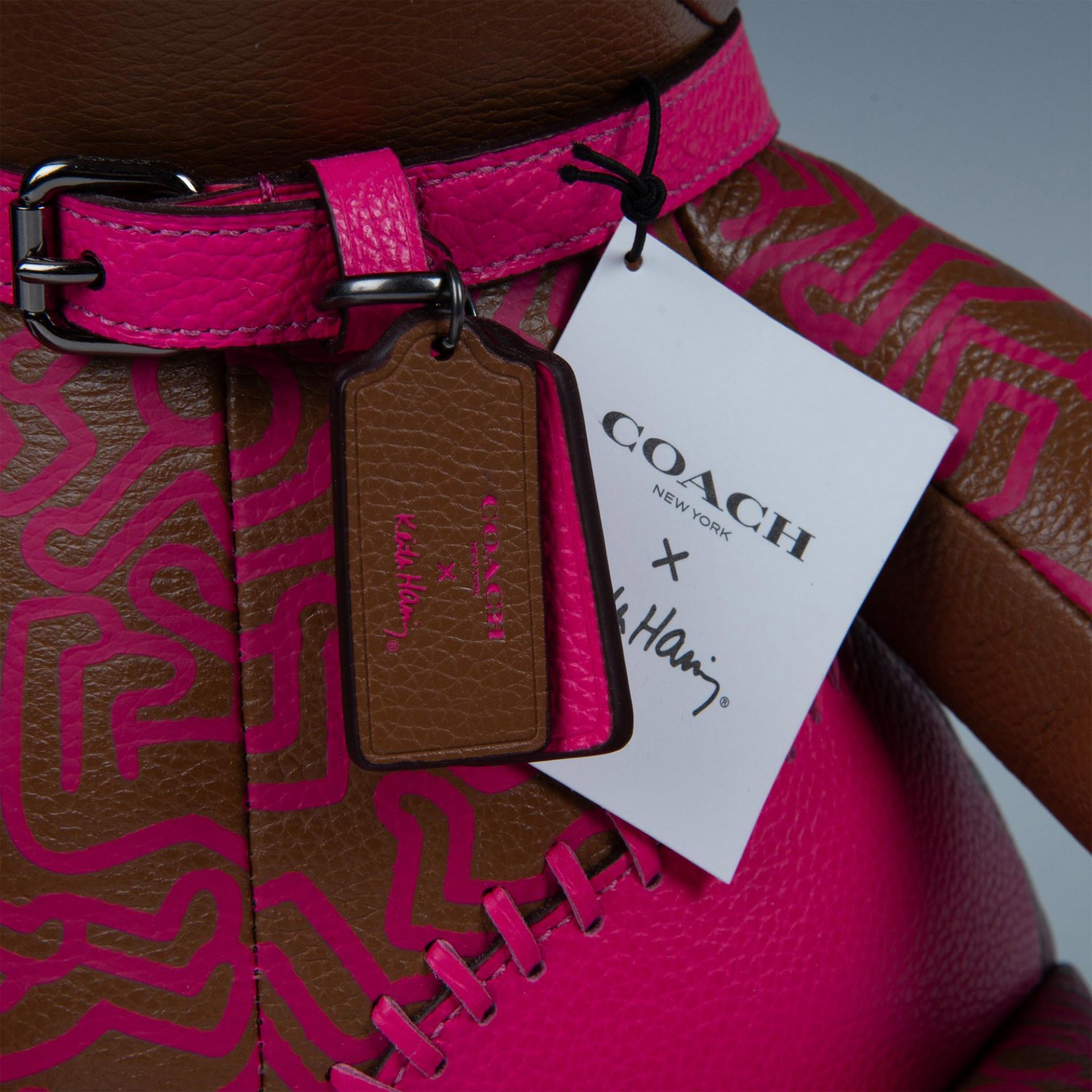 Coach Keith Haring Collaboration Plush Leather Teddy Bear - Image 3 of 7