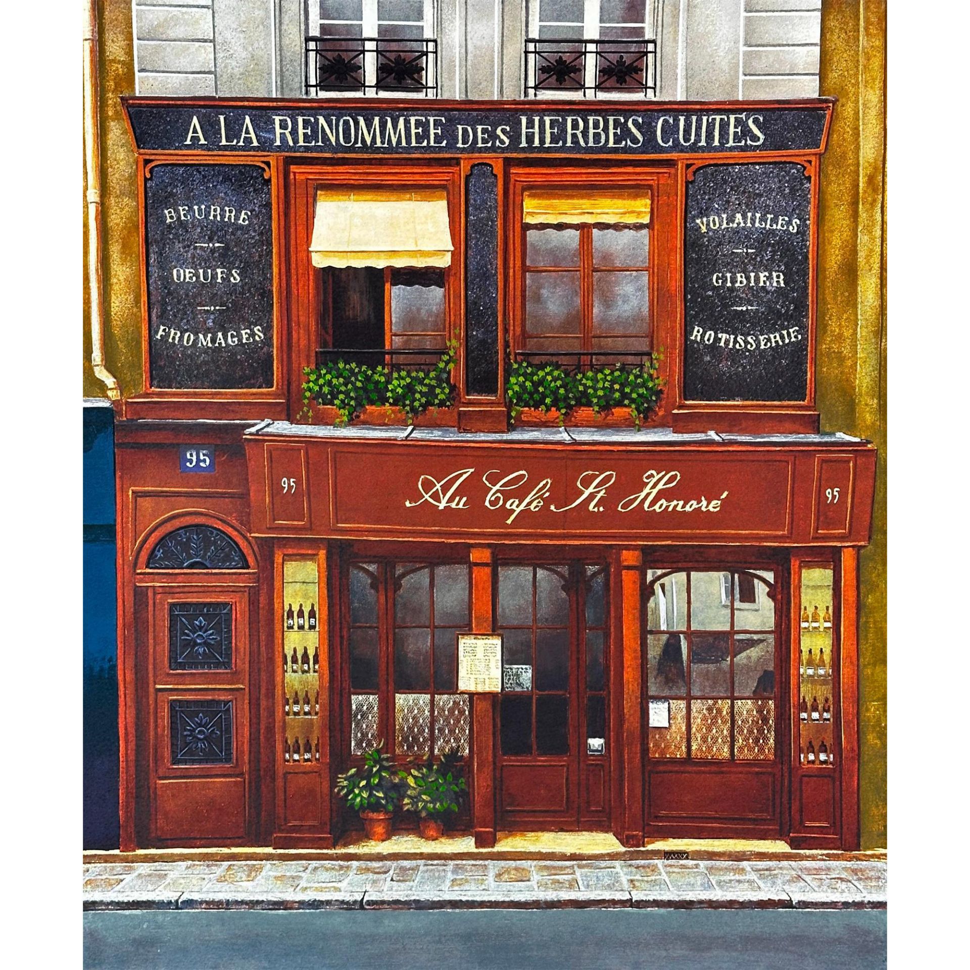 Andre Renoux (1939-2002), Serigraph, Cafe St. Honore, Signed - Image 2 of 4