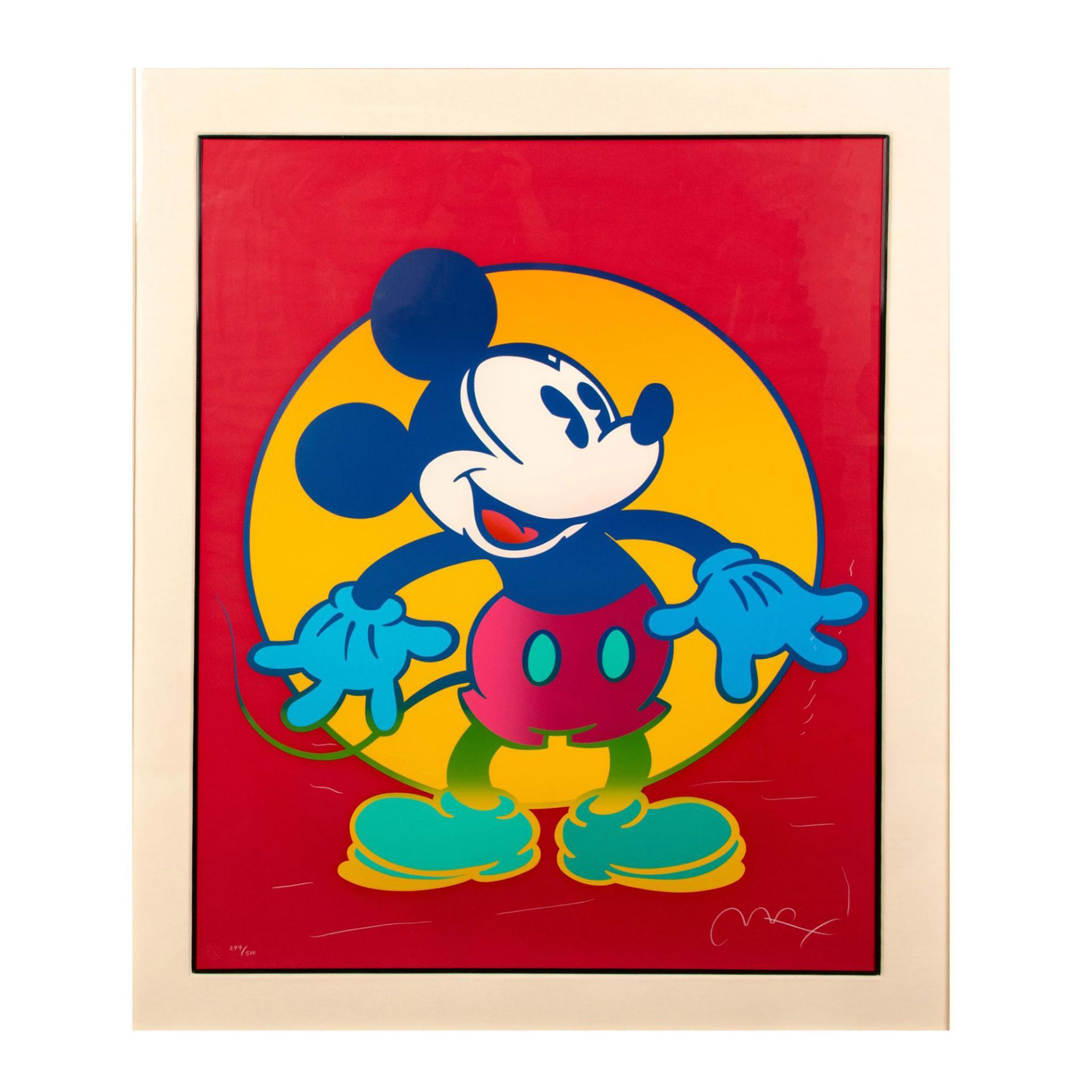 Peter Max (American, b. 1937) Color Serigraph on Paper, Mickey Mouse, Signed - Bild 2 aus 5