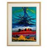 Baje Whitethorne, Navajo Color Lithograph on Paper, Signed