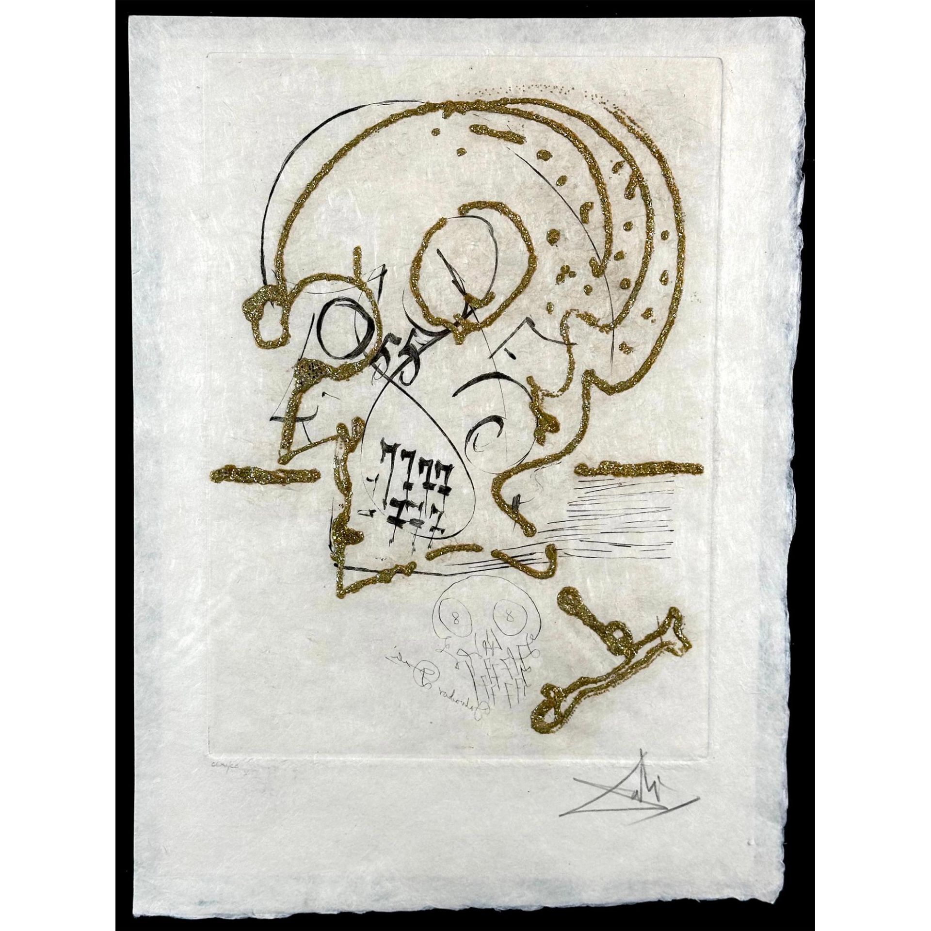 Salvador Dali (Spanish, 1904-1989) Etching plus gold flakes Les Amours Jaunes Decline, signed - Bild 2 aus 5