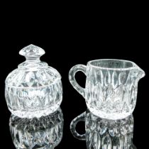 Vintage Crystal Lidded Sugar Bowl & Creamer