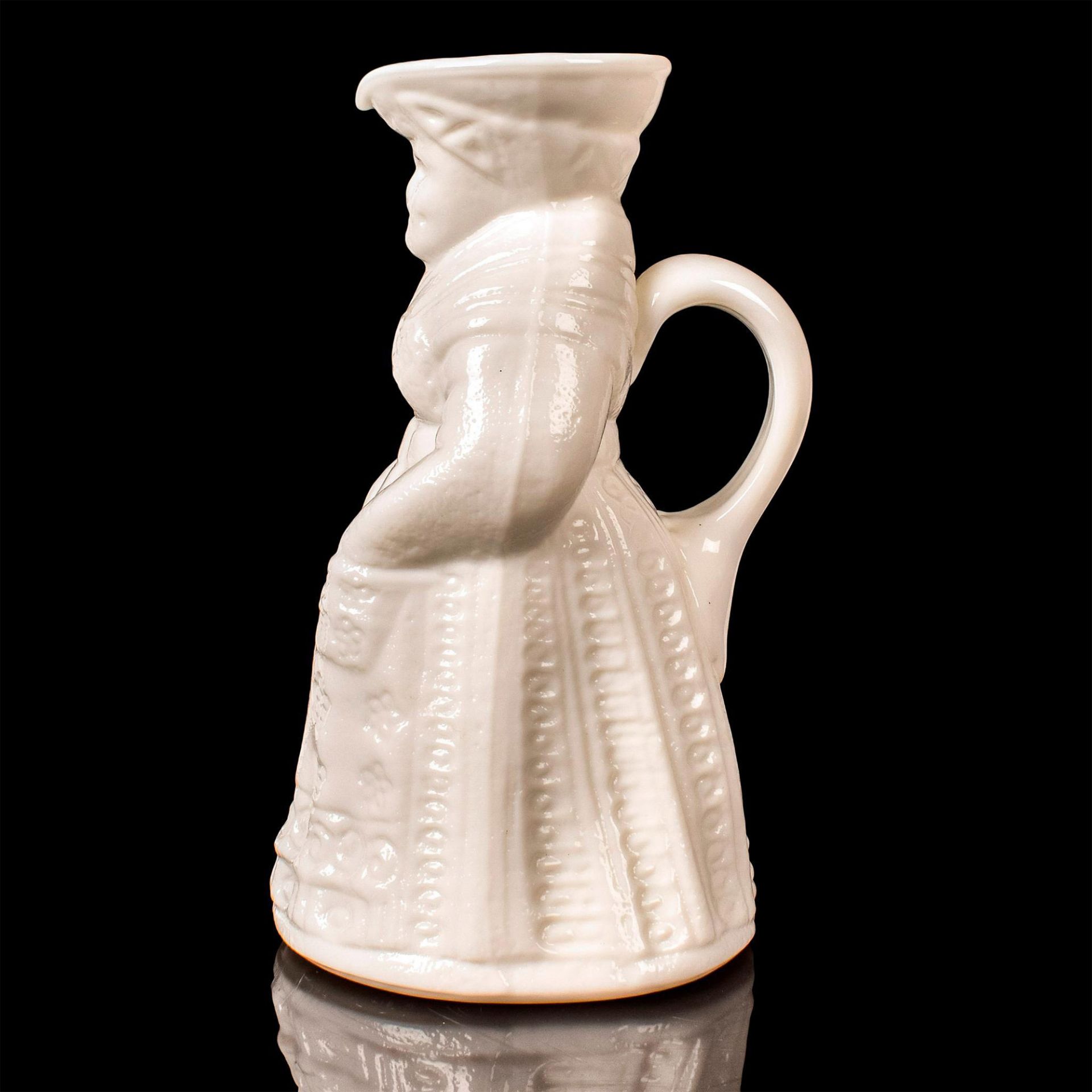 Kanawha Milk Glass Syrup Pitcher, Colonial Woman - Image 2 of 5