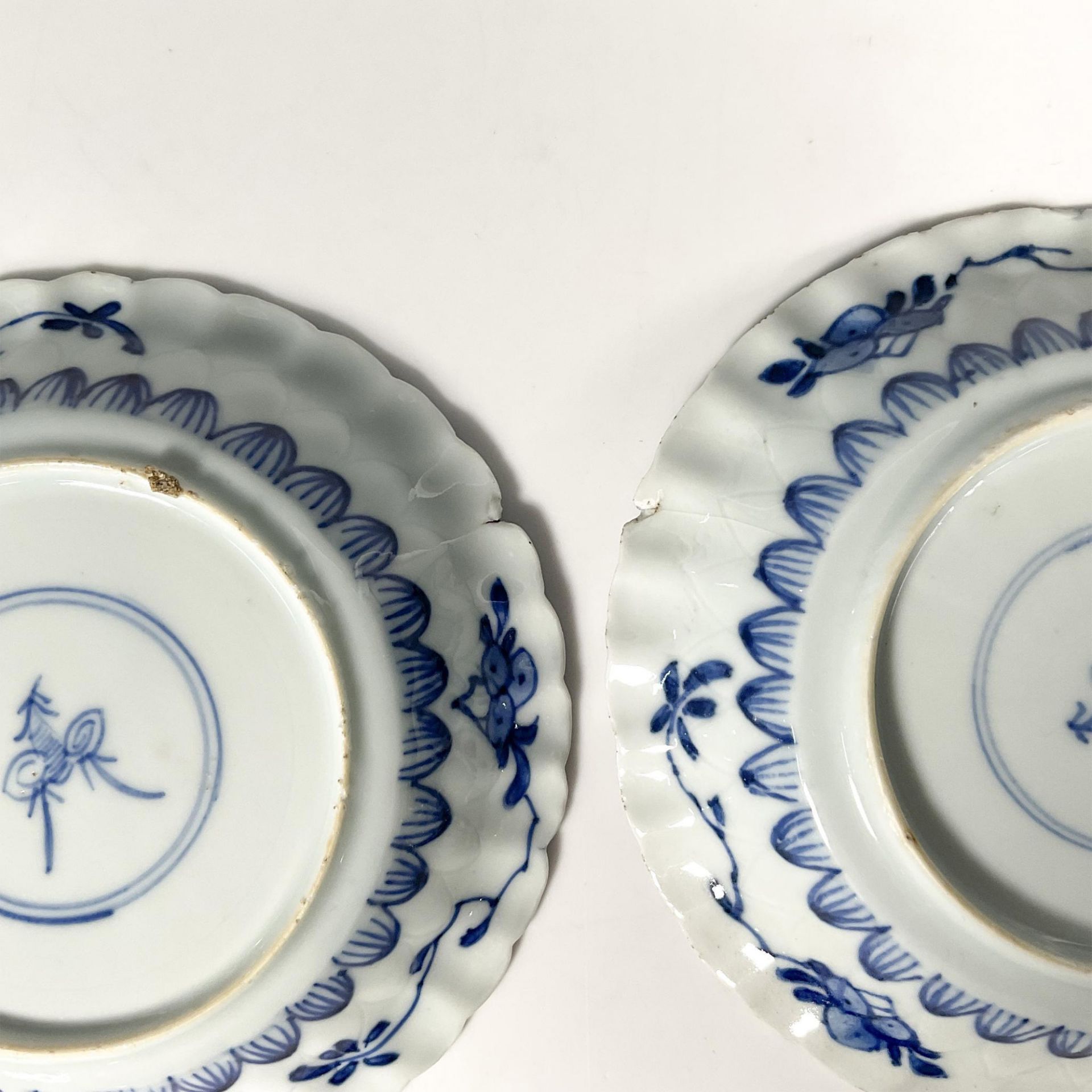 3 Pairs of Chinese Blue and White Porcelain Saucers - Bild 3 aus 3