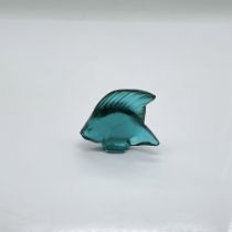 Lalique Crystal Blue Fish Figurine