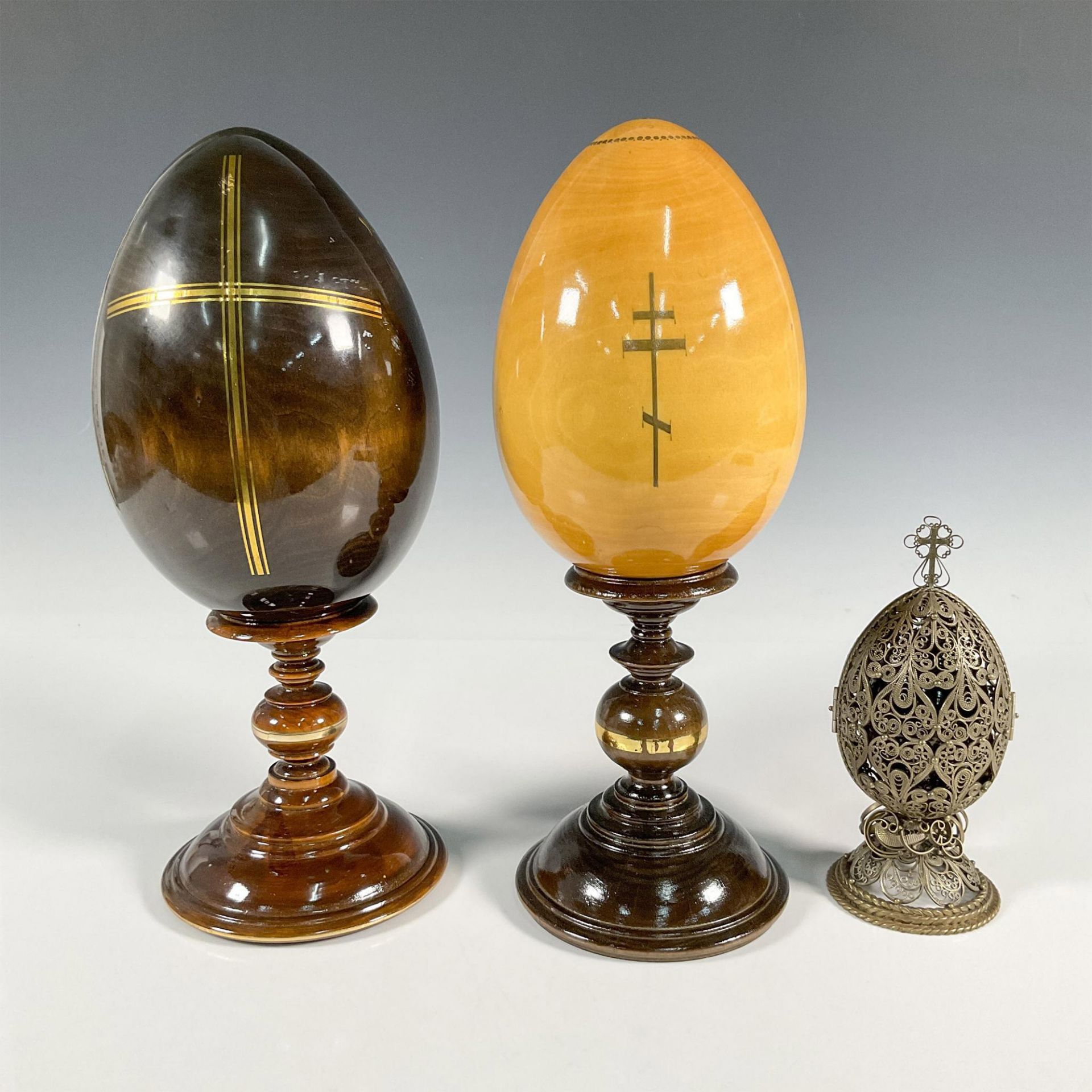 5pc Russian Orthodox Icon Eggs And Stands - Image 8 of 19