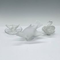 3pc Crystal Bird Figurine Grouping