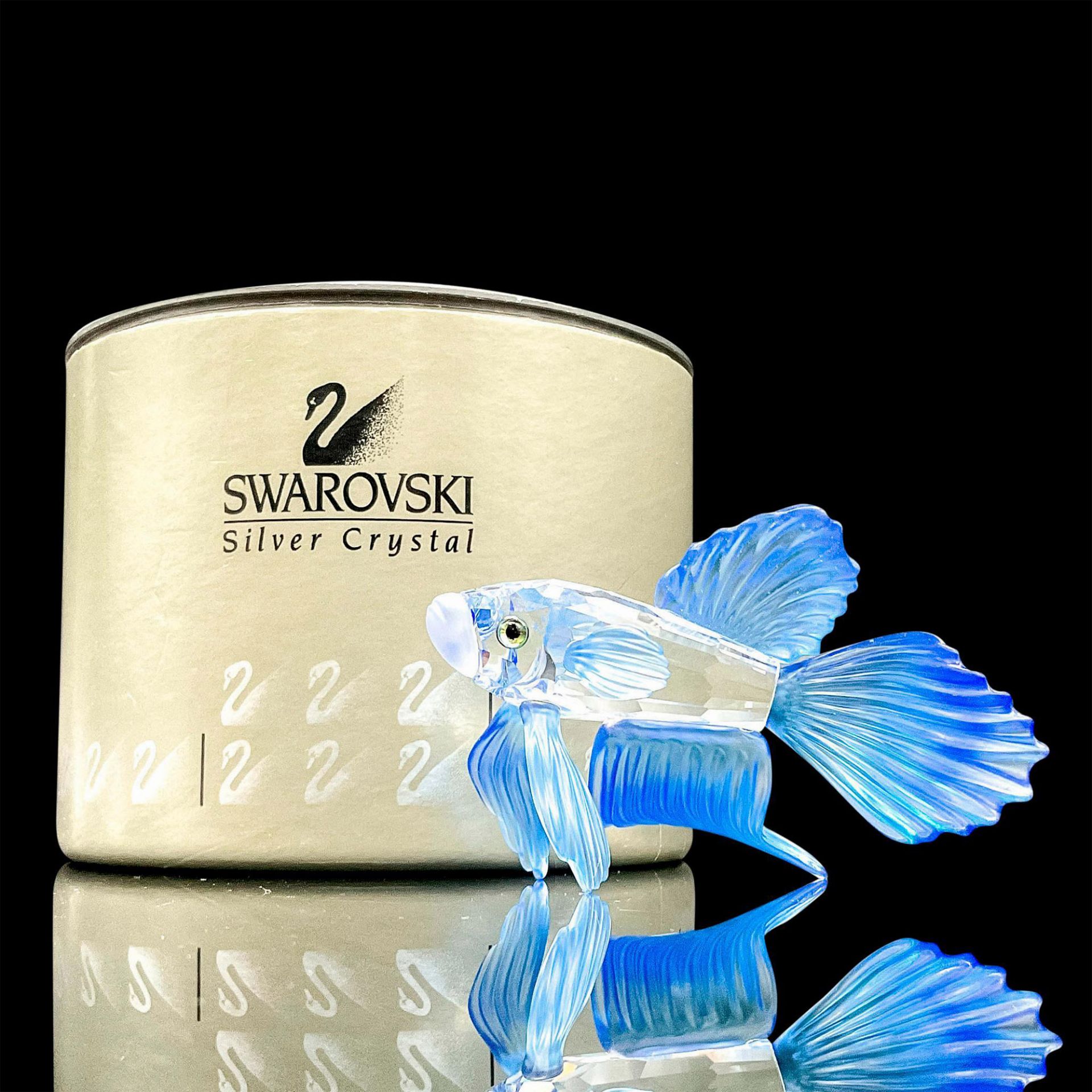 Swarovski Silver Crystal Figurine, Siamese Fighting Fish - Image 2 of 4