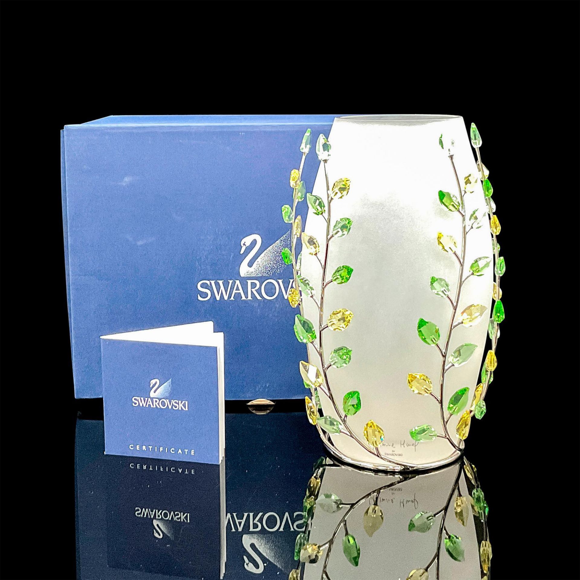Swarovski Crystal Vase, Leaves - Image 4 of 4