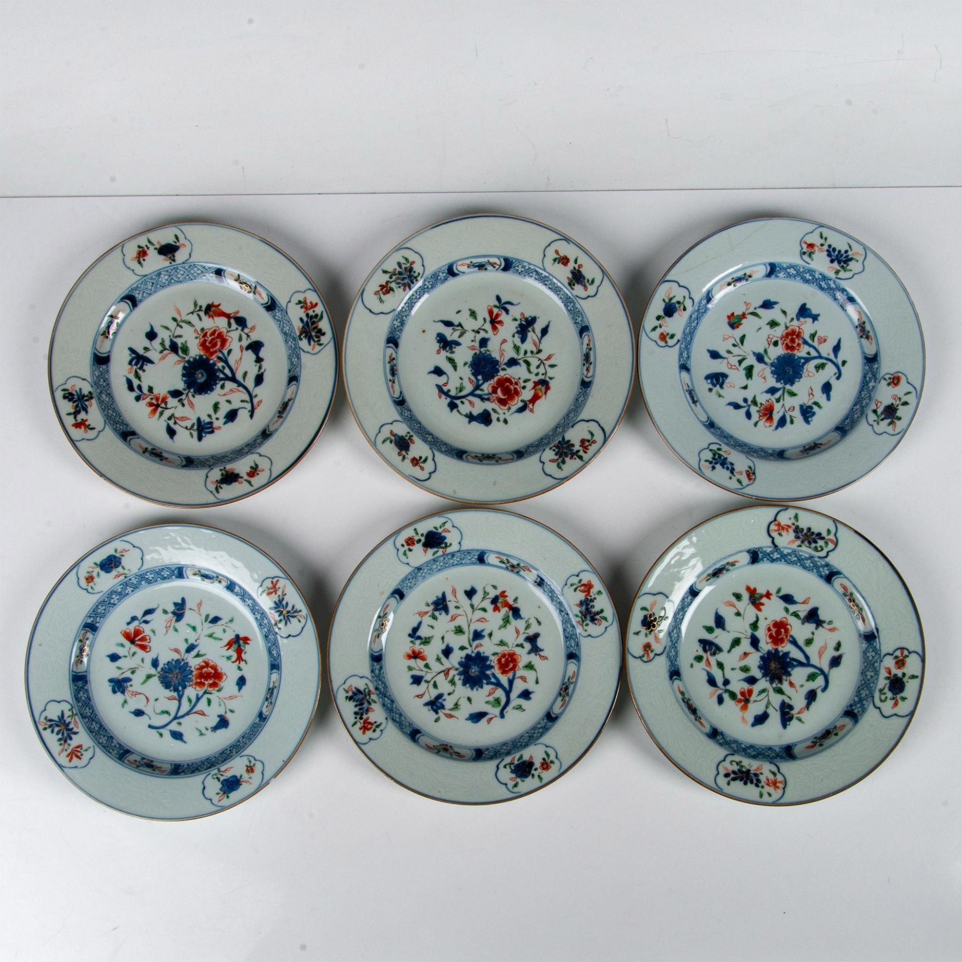 6pc Chinese Imari Porcelain Salad Plates - Bild 2 aus 5