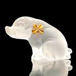 German Frosted Crystal Figurine, Lucky Piglet