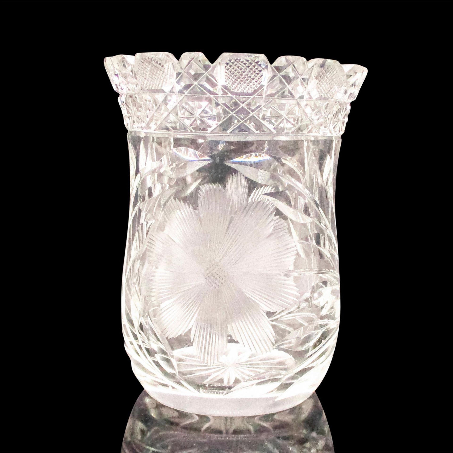 7pc Vintage Cut Crystal Serving Set - Image 4 of 11