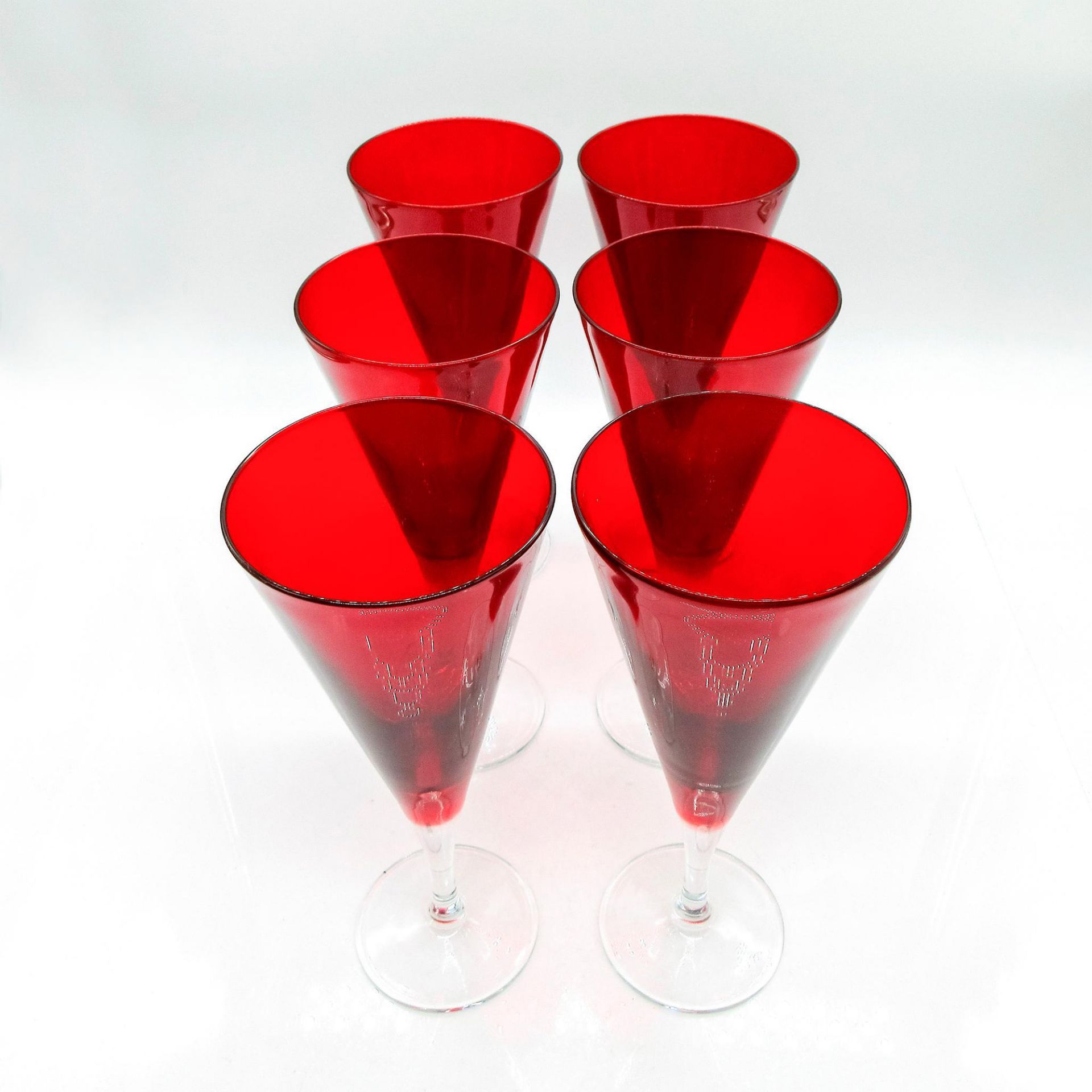 6pc Trumpet Wine Glasses - Image 2 of 5