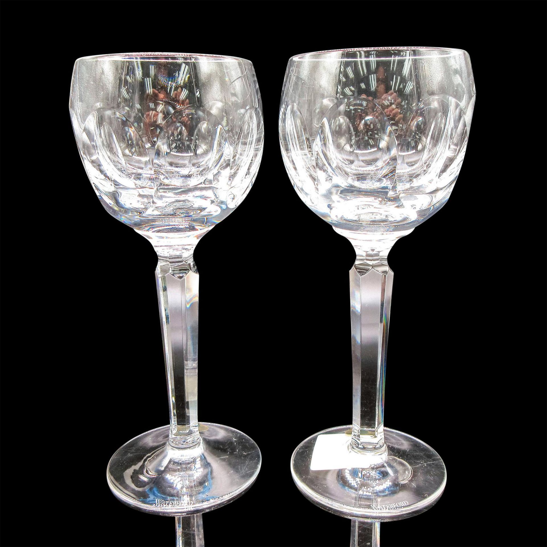 2pc Waterford Crystal Hock Wine Glasses, Sheila - Image 2 of 9