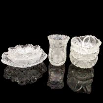 7pc Vintage Cut Crystal Serving Set