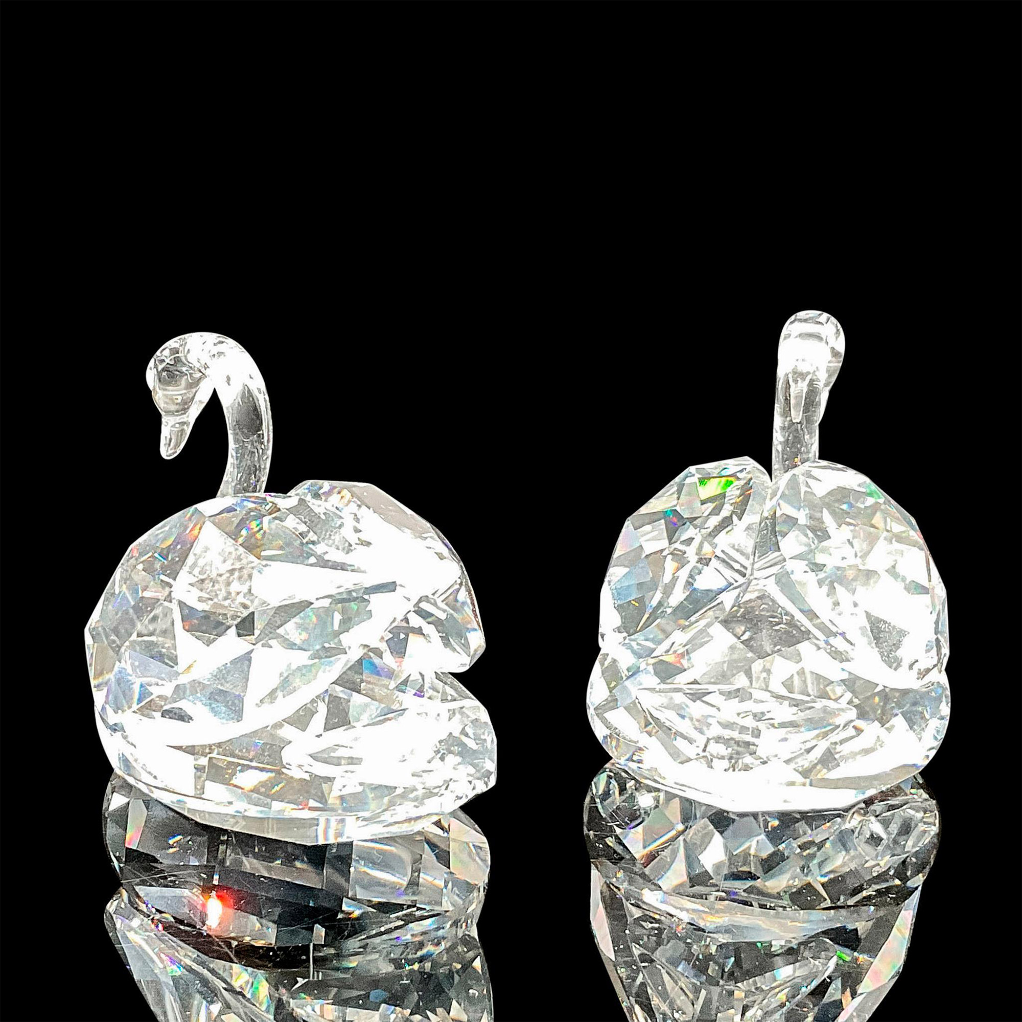 2pc Swarovski Silver Crystal Figurines, Large Swans - Image 2 of 4