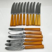 16pc B. Thomas & Co. Sheffield Bakelite Bread & Steak Knives