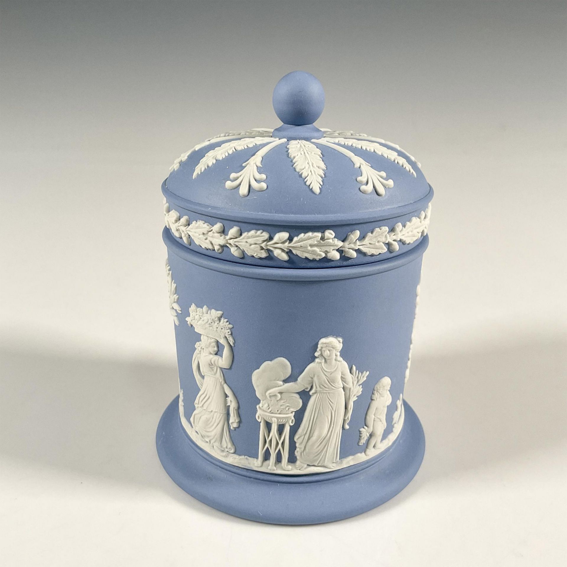 Wedgwood Blue Jasperware Lidded Tobacco Jar